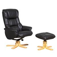 chicago recliner luxury leather chair black