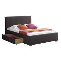 Charcoal Amadora Fabric Bed with Draw - Double