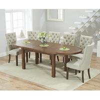 chelsea dark oak extending dining table with anais fabric dark oak leg ...