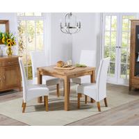 cheadle 90cm oak extending dining table with venezia chairs