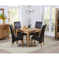 cheadle 90cm oak extending dining table with brown cannes chairs