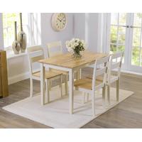 Chiltern 115cm Oak and Cream Dining Table and Chairs
