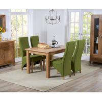 Cheadle 130cm Oak Extending Dining Table with Henley Fabric Dining Chairs