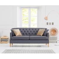 Charlotte Chesterfield Grey Leather 3 Seater Sofa