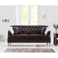 Charlotte Chesterfield Brown Leather 3 Seater Sofa