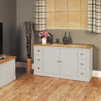 Chadwell Oak and Grey 6 Drawer Sideboard