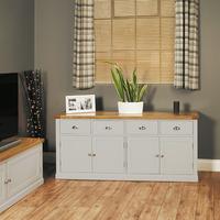 chadwell oak and grey 4 drawer 4 door sideboard