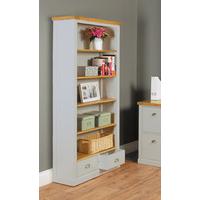 chadwell oak and grey 2 drawer bookcase