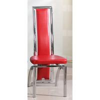 Chicago Dining Chair In Red With Padded Seat and Chrome Frame