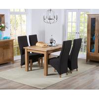 cheadle 130cm oak extending dining table with henley fabric dining cha ...