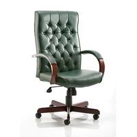 chesterfield green colour office chair