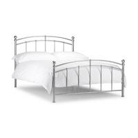 chanties metal double bed in bright aluminium finish