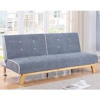 Chester Fabric Sofa Bed In Grey With Wooden Frame