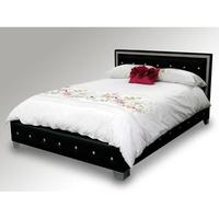 Christie Double Bed in Black With Diamante Design