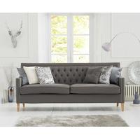 Chatsworth Chesterfield Grey Fabric 3 Seater Sofa
