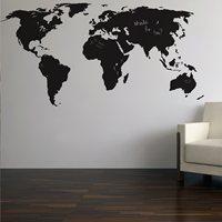 chalkboard wall sticker in world map design large