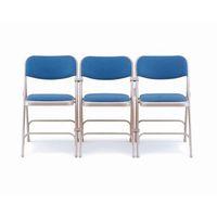 CHAIRS - STEEL FOLDING FULLY UPHOLSTERED BLUE