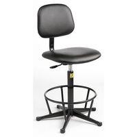 CHAIR - ANTI-STATIC - L.GREY HIGH BASE WITH FOOT RING