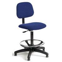 CHAIR INDUSTRIAL FABRIC HIGH BASE WITH FOOT RING BLUE