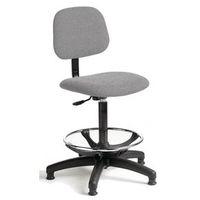 CHAIR INDUSTRIAL FABRIC HIGH BASE WITH FOOTRING L.GREY