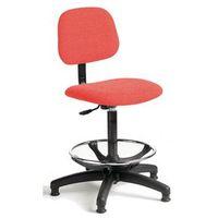 CHAIR INDUSTRIAL FABRIC HIGH BASE WITH FOOT RING RED