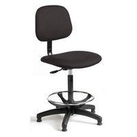 CHAIR VINYL INDUSTRIAL HIGH BASE WITH FOOTRING BLACK