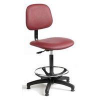 CHAIR VINYL INDUSTRIAL HIGH BASE WITH FOOT RING RED