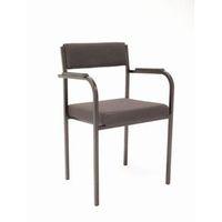 CHAIR - STEEL FRAMED, PK4 WITH ARMS, CHARCOAL