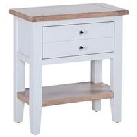 chalked oak and light grey console table 1 drawer