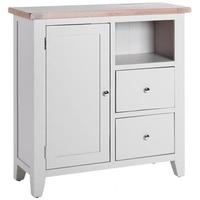 Chalked Oak and Light Grey Organiser Cabinet - 1 Door 2 Drawer