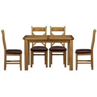 charltons xandra oak extending dining set with 4 chairs