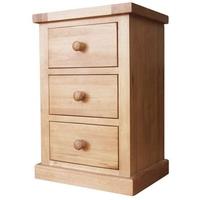 chunky pine small 3 drawer bedside cabinet