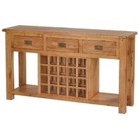 cherbourg oak sideboard with wine rack