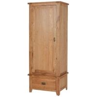 cherbourg oak single wardrobe with drawer