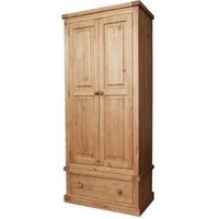 Chunky Pine 2 Door 1 Drawer Wardrobe