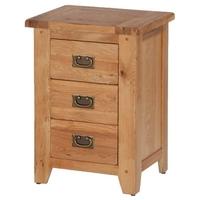 Cherbourg Oak 3 Drawer Bedside Cabinet