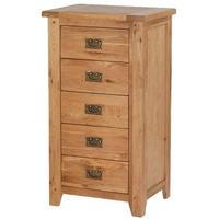 cherbourg oak tall 5 chest drawer