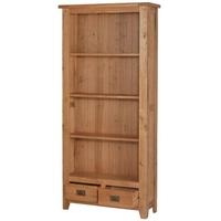 Cherbourg Oak Tall Bookcase With Drawers