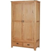 cherbourg oak double wardrobe with drawer