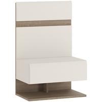 chelsea white high gloss bedside extension with truffle oak trim