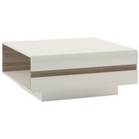 Chelsea White High Gloss Designer Coffee Table with Truffle Oak Trim