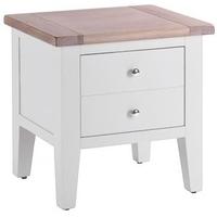 Chalked Oak and Light Grey Lamp Table - 1 Drawer