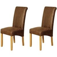 Charlotte Brown Vintage Dining Chair (Pair)