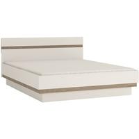 chelsea white high gloss bed with oak trim and lift up function