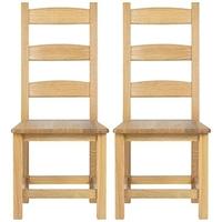 Charltons Bretagne Oak Solid Seat Dining Chair (Pair)