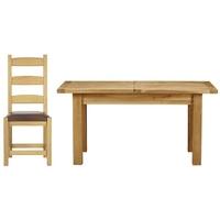 Charltons Bretagne Oak Dining Set - 160cm Extending with 4 Padded Chairs