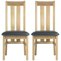 Charltons Bretagne Oak Padded Dining Chair (Pair)