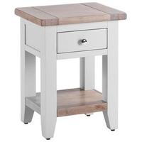 chalked oak and light grey bedside table 1 drawer 1 shelf