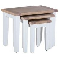 chalked oak and light grey nest of 3 tables