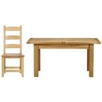 Charltons Bretagne Oak Dining Set - 160cm Extending with 4 Solid Seat Chairs